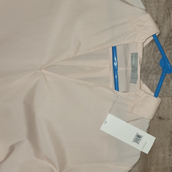 NWT! VINCE PALE PINK SIZE S LONG SLEEVE LIGHTWT 100% COTT BLOUSE - Perfect Cond - Picture 2 of 8